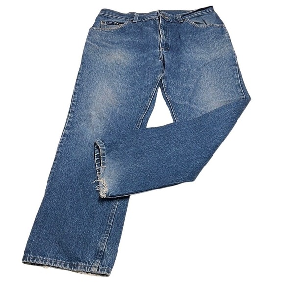 Lee Denim - Vintage 90s Lee Straight Leg Jeans Medium Wash High Waisted Distressed Denim